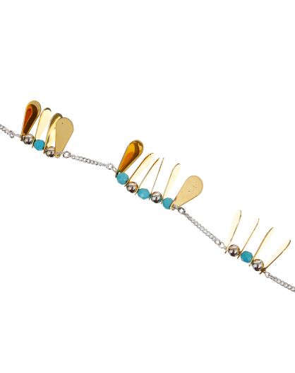 Bracelet Phoenix argenté/doré/turquoise